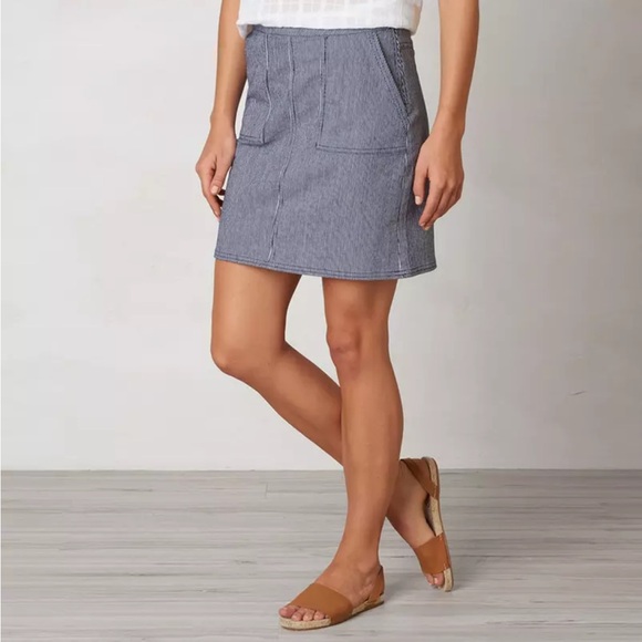 Prana Dresses & Skirts - Prana Kara indigo stripe mini skirt‎ Women’s Size 2